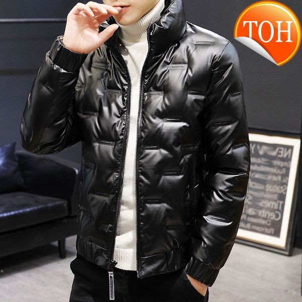 

autumn winter men's white duck down jacket ultra light men coat waterproof parkas fashion stand collar outerwear thin, Black