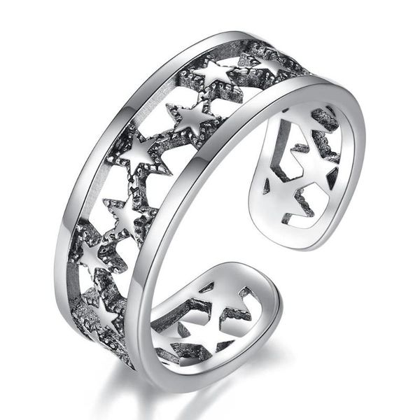 

cluster rings selling elegant full star lady engagement ring 925 sterling silver women open gift drop no fade, Golden;silver