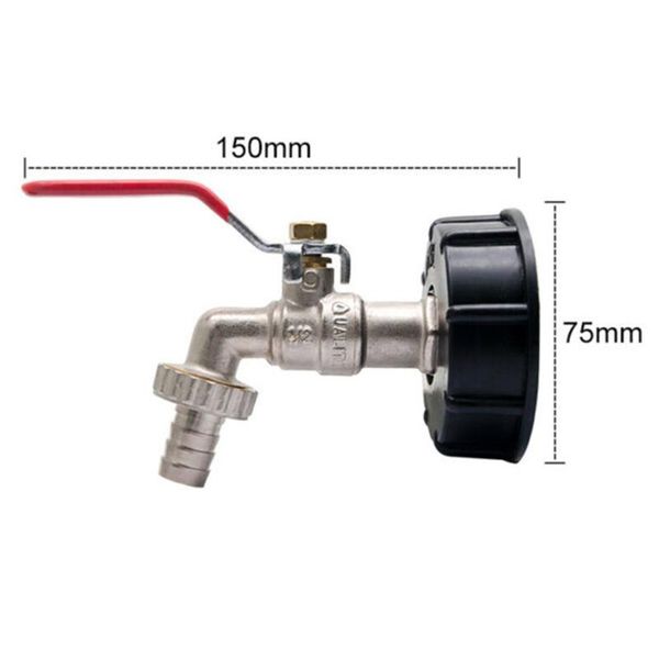 

watering equipments s60x6 ibc tank cap to brass garden tap with 1/2\" hose fuel water