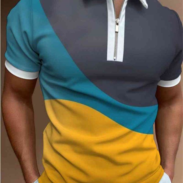 

men's breathable polo shirt, short sve summer t-shirt, 3d contrast printing, top, White;black