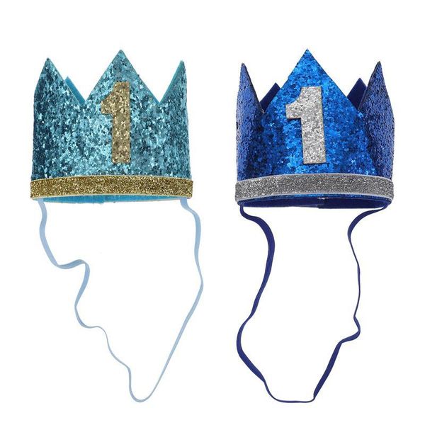 

party hats 2pcs baby infant born 1st birthday hat crown glitter headdress