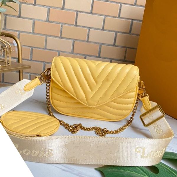 

ladies fashion designer shoulder bag pochette accessoires mini wallet handbag m53936 jacquard key bag with gift box
