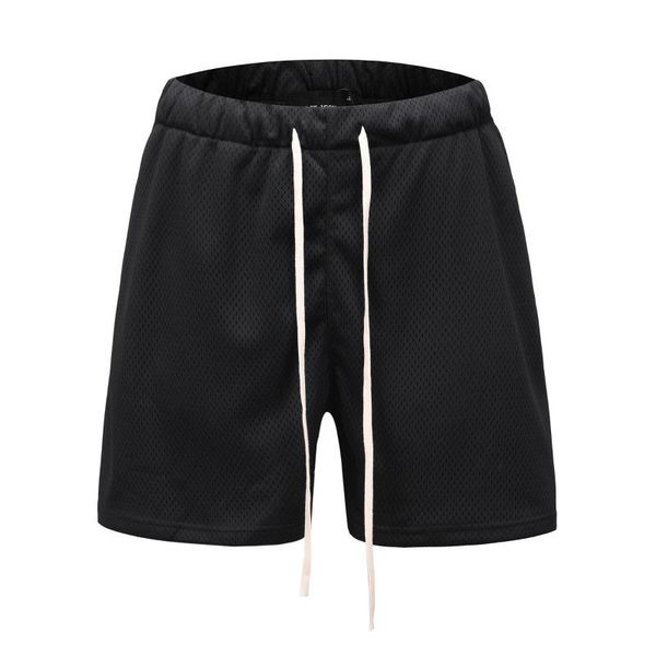 

vintage arrivals mens mesh haren shorts hip hop tide summer elastic drawstring design solid color knee length men's, White;black