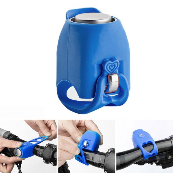 

bike horns handlebar mounted cycling bell soft silicone battery powered anti slip loud sound bicycle electric horn wear resistant