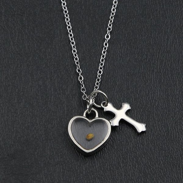 

pendant necklaces villwice bible verses necklace matthew 17:20 faith as small a mustard seed stainless steel cross christian jewelry, Silver