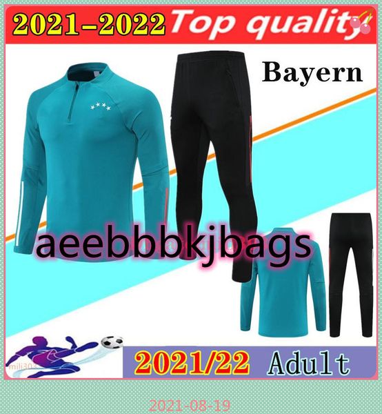 

2021 2022 lewandowski men tracksuit long sleeve football training suit 21 22 sane davies muller survetement de sportswear jogging chandal, Black