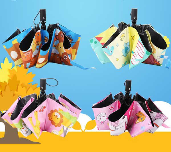 

children's fully automatic three fold folding umbrellas