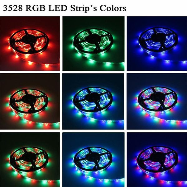 

strips chrismas string lights rgb led strip light waterproof smd diode tape power adapter ribbon with music remote controller