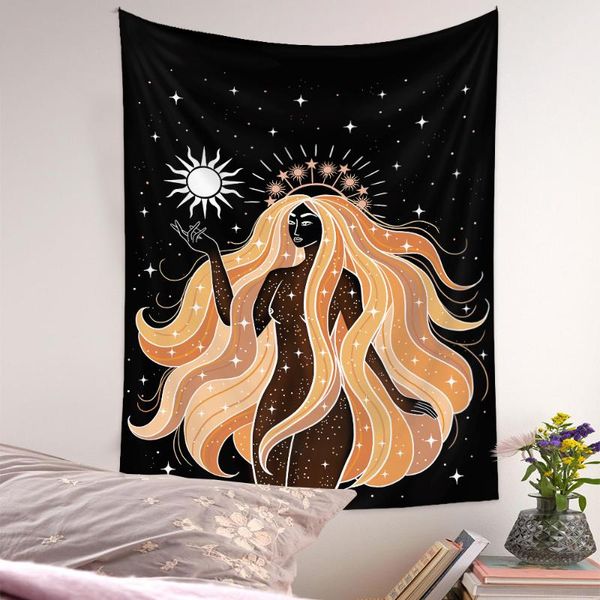 

tapestries black tapestry fashion girl tapestrirs gift xmas asthetic for college dorm bedroom decor christmas