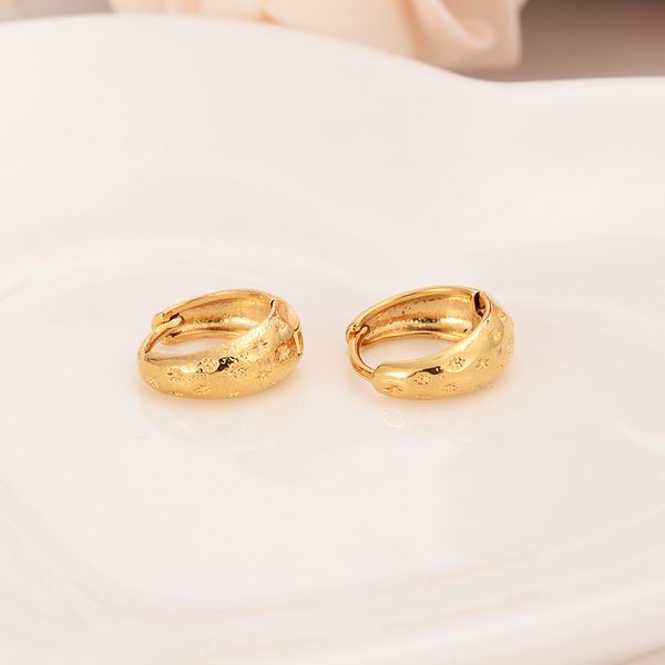 

18 k solid fine gold earring fashion women girls jewelry hoop earrings print africa dubai miss, Golden;silver