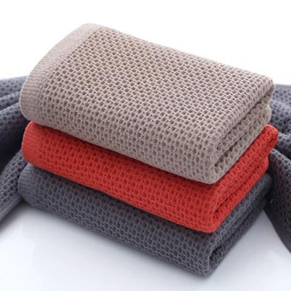 

towel honeycomb bath towels cotton thicken jacquard plain bathroom el super absorbent soft waffle-towel