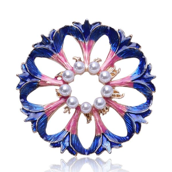 

factory selling medieval antique style exquisite enamel colored glaze wreath pearl temperament versatile brooch christmas