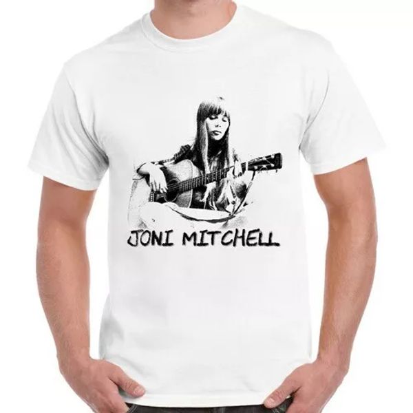 

joni mitchell ladies of canyon retro vintage hipster t shirt 1761, White;black