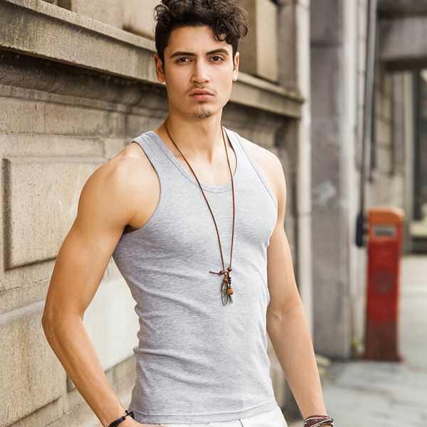 

men' tank slim waistcoat breathable sports bottom shirt youth summer close fitting t-shirt, White;black