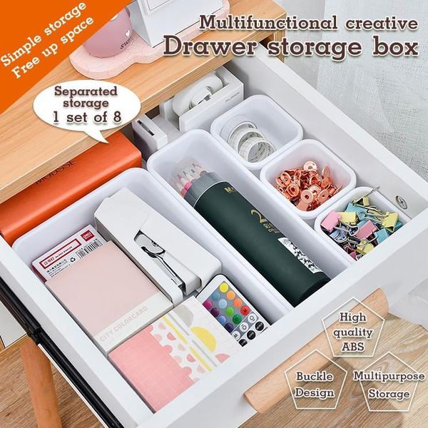 

storage drawers 8pcs/set drawer box plastic debris can be separated and y combined small objects desktop