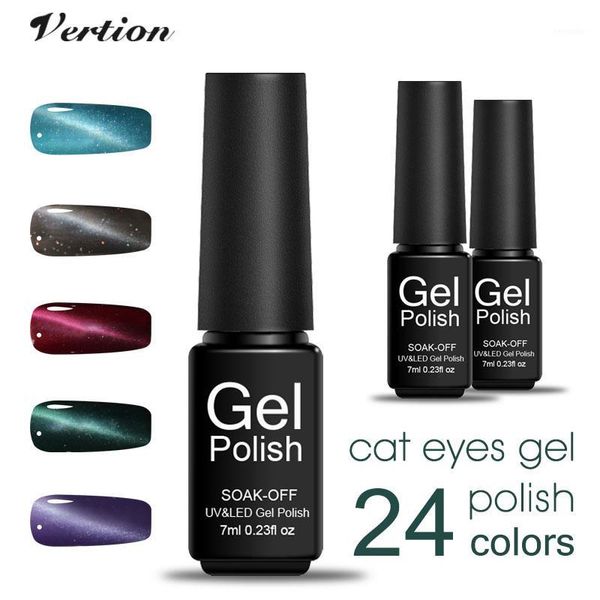 

verntion 8ml cat eye gel nail polish 3d magnetic nails art long lasting soak off lacquer manicure set1, Red;pink