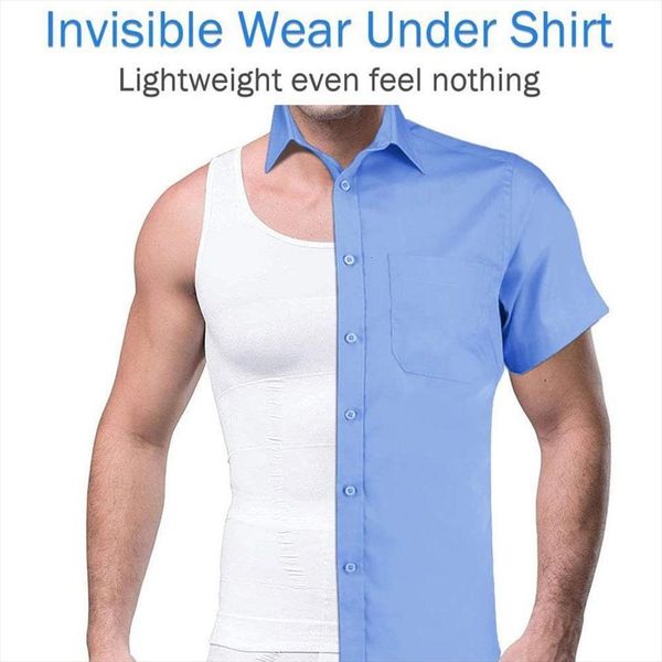 

shaping vest mens slimming men body shapewear corset shirt fat waist burning belly girdle trainer muscle male tummy j7o9, White;black