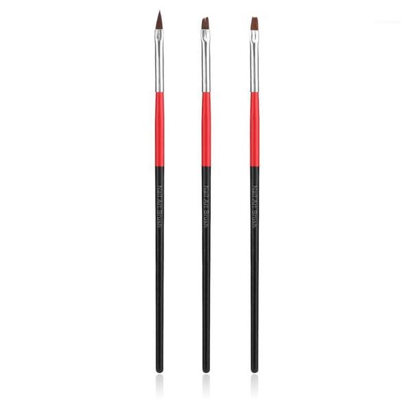 

3pcs nail art drawing painting set tool brushes design uv gel acrylic brush pen 1, Yellow
