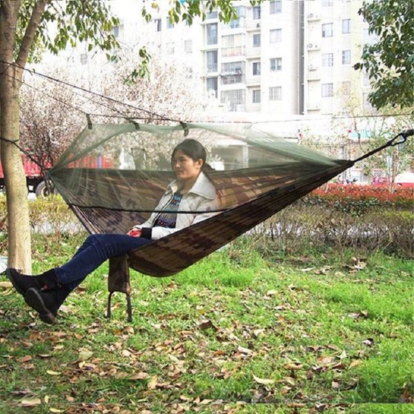 

ultra light summer outdoor camping hammock nets single anti mosquito gauze parachute nylon camouflage military sleeping bags