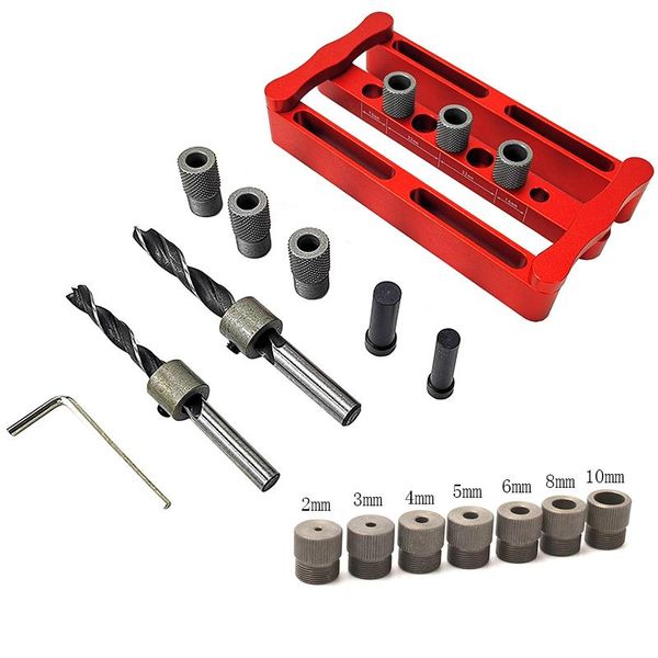 

professional hand tool sets carpentry self-centering pocket hole jig doweling drilling guide puncher locator splicing board diy woodworking