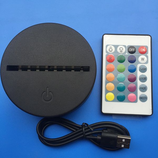 

5 pcs remote 3d light base ornament lamp holder luminous lights lampada wholesale night lighting replacement for acrylic