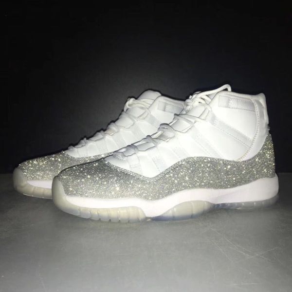 

new designer 11s mens basketball shoes high 11 wmns metallic silver all over the sky star trainers sports sneakers with box size36-44