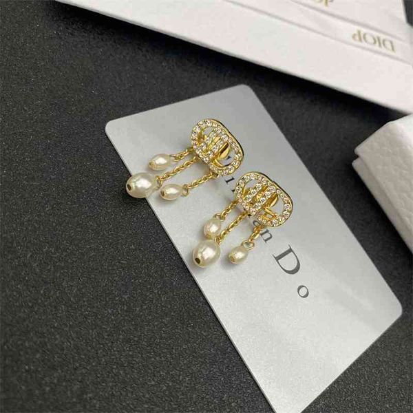 

75% off outlet online family pearl earrings net red same fashion earrings stud s925 silver needle brass material bhbq, Golden