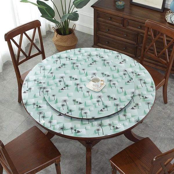 

table cloth 2021 round tablecloth waterproof and oil-proof cover glass soft plastic crystal boards placemats dec