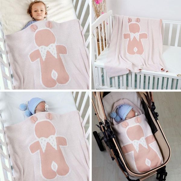 

blankets & swaddling baby knitted born swaddle stroller bedding wrap cartoon boys girls receiving blanket children quilts