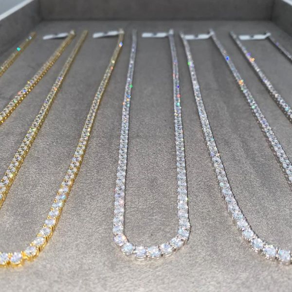 

chains meisidian 925 sterling silver tennis chain 5mm vvs d created moissanite diamond hip hop necklace