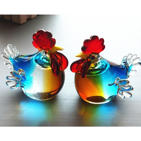 

decorative objects & figurines crystal cockerel hen ornaments creative glass lucky chicken crafts home accessories wedding gifts