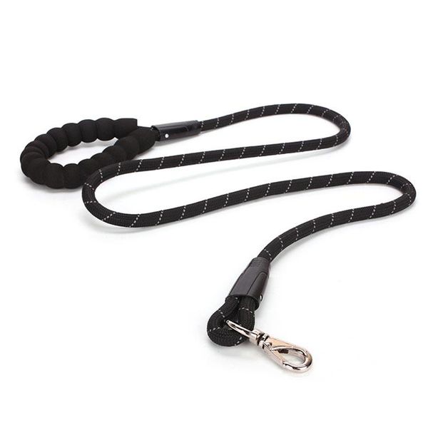 

dog collars & leashes reflective leash for training small medium large dogs comfy eva handle nylon pet leads walking black red 150*1.2cm