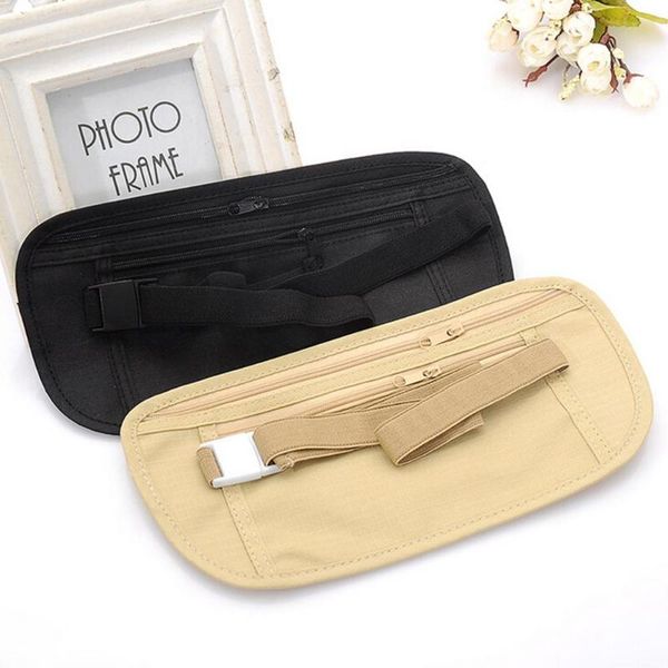 

waist belt zipped pouch passport money bum travel security bag wallets, Red;black