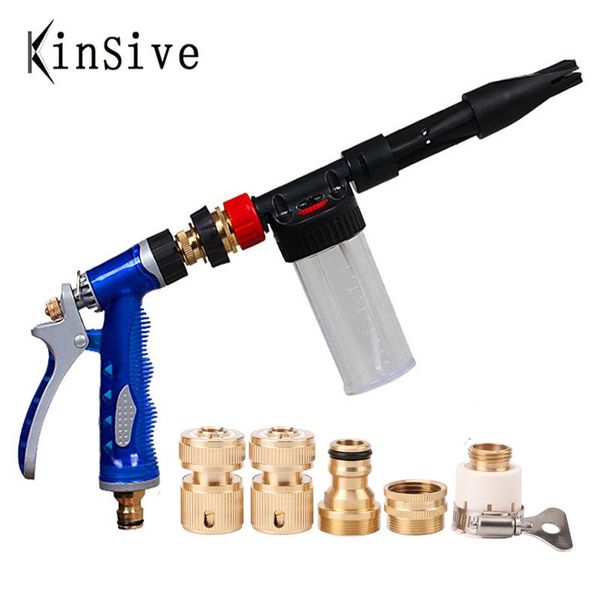 

multifunctional high pressure car washer water gun foam pot nozzle garden hose lance sprinkler 360 degree metal watering equipments