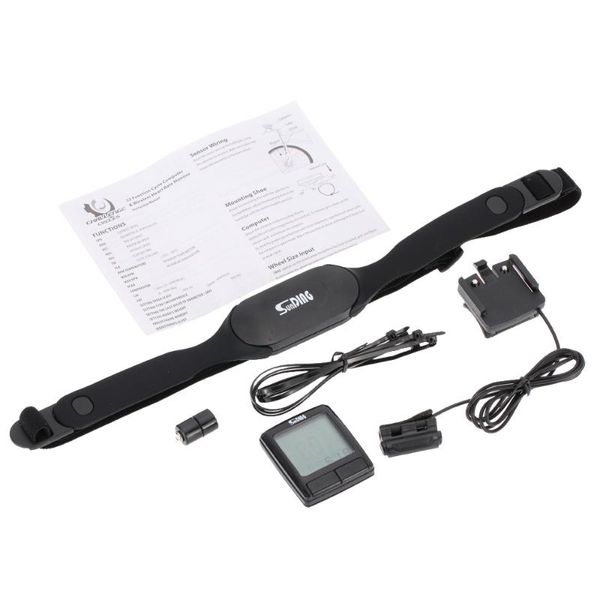 

bike computers lcd backlight cycling bicycle computer odometer speedometer with wireless heart rate monitor tester chest strap