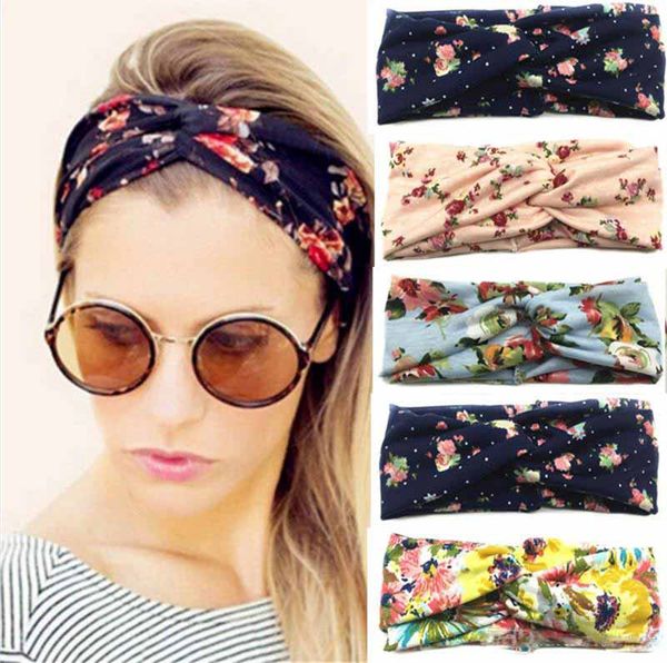 Ins Kızlar Kadınlar Büküm Türban Çiçek Tasarımcısı Kafa Streç Spor Yoga Hairbands Kızlar için Headwrap Bandana Saç Aksesuarları