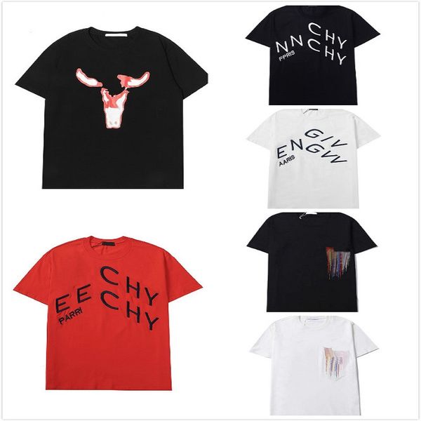 

t shirt 2021 men's t-shirt letter embroidery tees rainbow art style women tshirts casual fashion print short sleeves youth summer, White;black