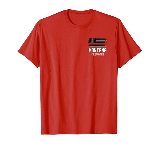 

montana fire rescue department firefighters firemen t-shirt, White;black
