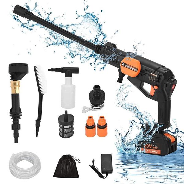 

professional spray guns 5-in-1 nozzle cordless electric pressure car washer cleaner 3000mah gun water pump garden tool with power hose eu