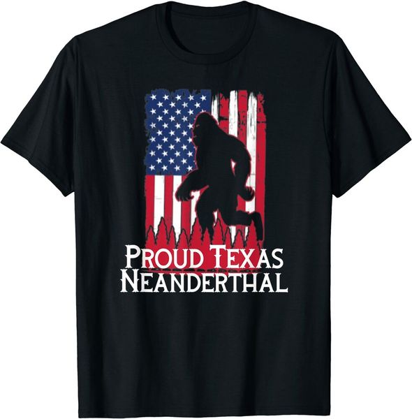 

proud texas american neanderthal us flag t-shirt black s-5xl, White;black