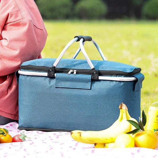 

storage bags foldable picnic basket insulation bag portable ice family company outdoor shopping