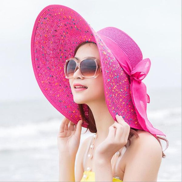 

stingy brim hats seioum straw for women's female summer cap ladies wide beach chapeau large floppy brand sun hat spring praia, Blue;gray