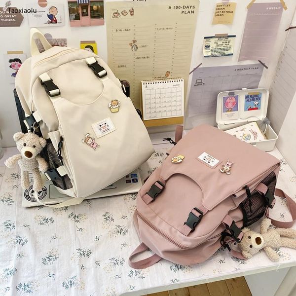 

cute insert buckle backpack women waterproof nylon lapbackpacks much interlayer lovely schoolbag book bag large capacity school bags