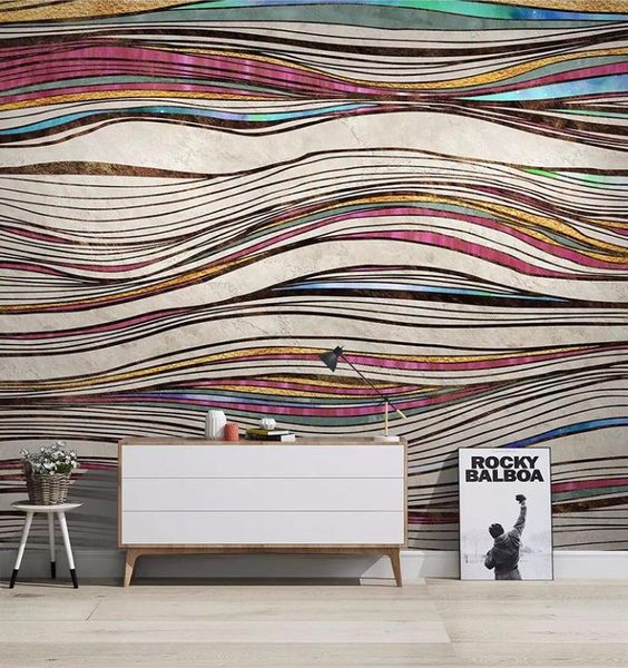 

wallpapers bacal est 8d abstract line wall paper mural 3d golden stripe wallpaper sticker for living room murals decor