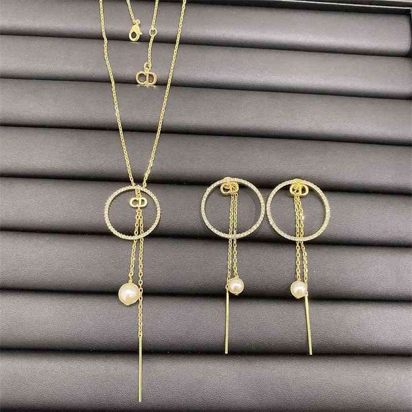 

75% off outlet online family letter pearl earrings female net red star same full tassel pendant necklace, Black