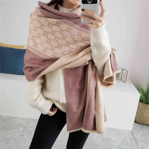 

70% off design scarf autumn and winter cashmere like scarf winter style letter warm tassel shawl thickening, Blue;gray