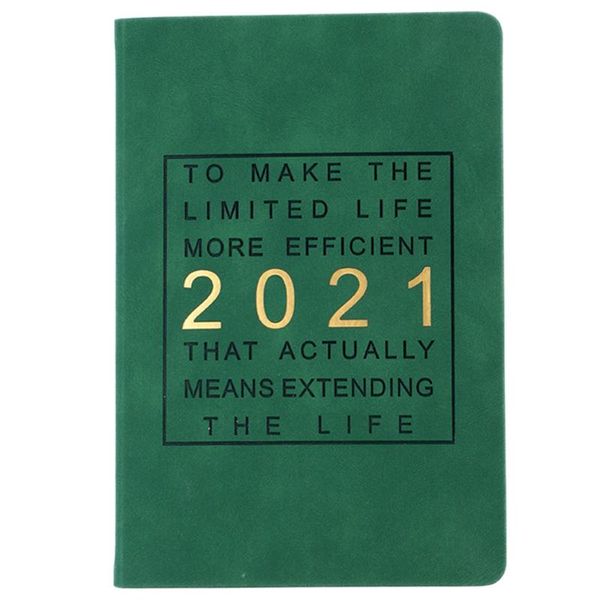 

1pc 2021 calendar notebook agenda noting book home schedule plan notepads, Purple;pink