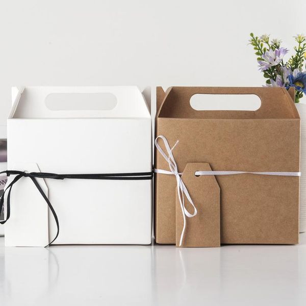 

gift wrap 20/50pcs bag with handles box food cake candy boxes kraft paper cardboard packaging wedding birthday party favors