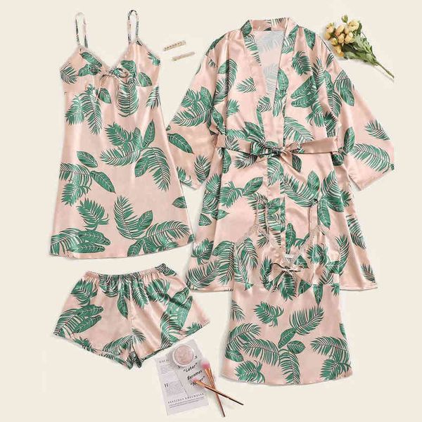 

pink leaves thin lace women's home pajamas home clothes 211202, Black;white