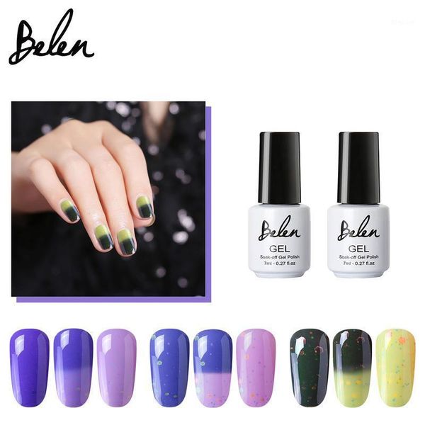 

belen temperature change cheese chameleon color gel polish mood changing diy nail art uv lacquer 7ml1, Red;pink